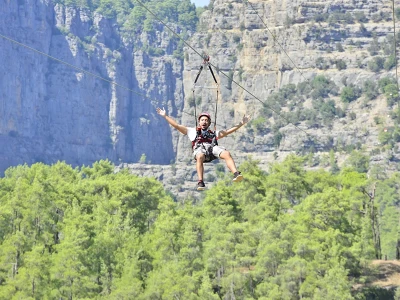 Tazi canyon zipline with rafting tour from Kemer